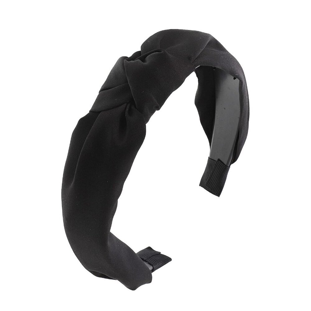 Satin Knot Headband for Women Shimmer Black